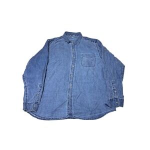 Tommy Bahama Mens Linen Shirt XL Blue Long Sleeve Button Up Casual Beach